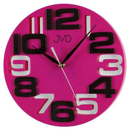 Zegar JVD ścienny różowy nowoczesny H107.5