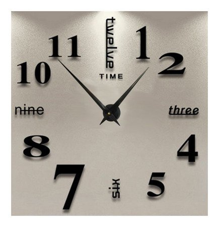 Zegar ścienny naklejany czarny bardzo DUŻY 130 cm DIY02B5